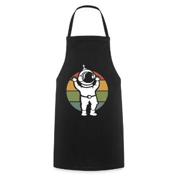 illustration d’astronaute vintage - dessin animé rétro - Tablier de cuisine - noir - Devant - AI Model Male 185 dark (185cm)