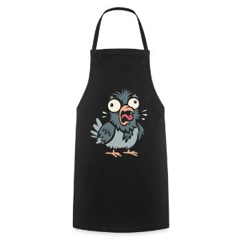 Funny pigeon as comic and cartoon for bird fans - Cooking Apron - black - Front - AI Model Male 185 dark (185cm)