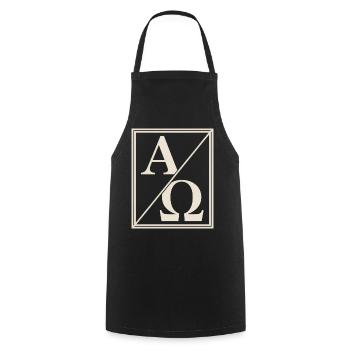 Christlich Alpha Omega Zeichen Des Glaubens - Kochschürze - Schwarz - Vorne - AI Model Male 185 dark (185cm)
