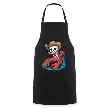 Skeleton cowboy rides lobster - Cooking Apron - black - Front - AI Model Male 185 dark (185cm)