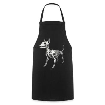 Skeletal Hound Anatomy Print - Cooking Apron - black - Front - AI Model Male 185 dark (185cm)