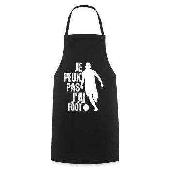 I can't I have football – Passion football - Cooking Apron - black - Front - AI Model Male 185 dark (185cm)