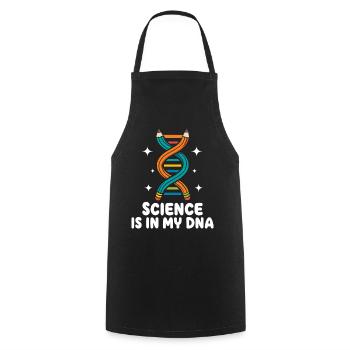 Die Wissenschaft steckt in meiner DNA Biologielehrer - Kochschürze - Schwarz - Vorne - AI Model Male 185 dark (185cm)