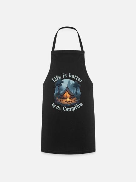 Life is better by the campfire - Kochschürze - Schwarz