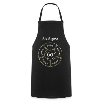 Six Sigma Process Define Measure - Cooking Apron - black - Front - AI Model Male 185 dark (185cm)