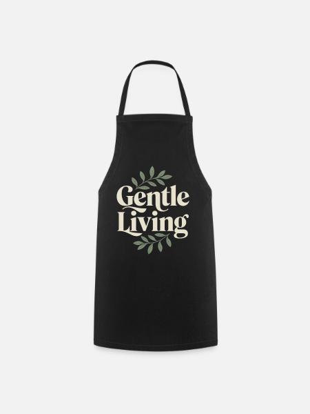 Gentle Living – Vintage Blätter - Kochschürze - Schwarz