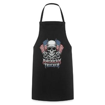 American Trucker Patriotic Truck Driver - Cooking Apron - black - Front - AI Model Male 185 dark (185cm)