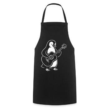Penguin Guitar Serenade - Cooking Apron - black - Front - AI Model Male 185 dark (185cm)