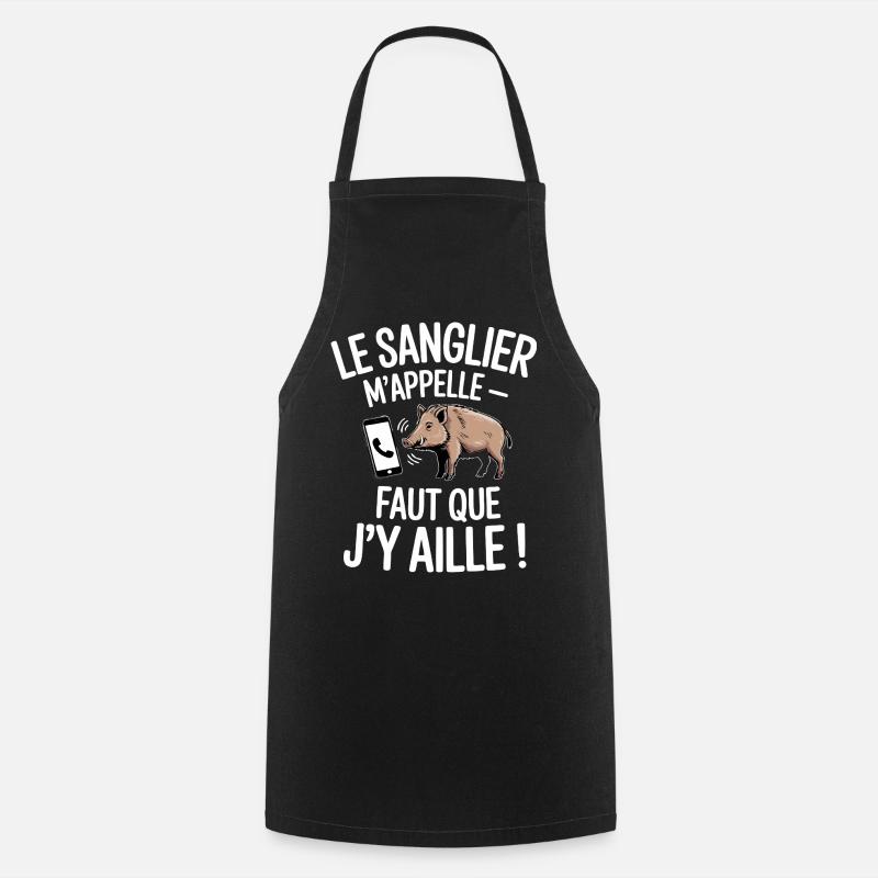 Das Wildschwein ruft mich, ich muss gehen - Kochschürze - Schwarz