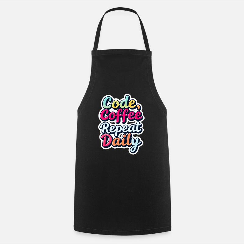 Code Sleep Debug Repeat Programmer Shirt - Tablier de cuisine - noir