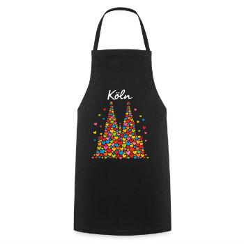 Köln Karneval Alaaf Konfetti Geschenk - Kochschürze - Schwarz - Vorne - AI Model Male 185 dark (185cm)
