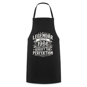 Cadeau d’anniversaire légendaire depuis 1966 - Tablier de cuisine - noir - Devant - AI Model Male 185 dark (185cm)