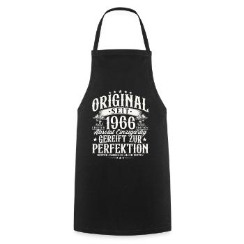 Cadeau d’anniversaire original de 1966 - Tablier de cuisine - noir - Devant - AI Model Male 185 dark (185cm)