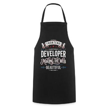 Frontend Entwickler – Web Schön Gestalten - Kochschürze - Schwarz - Vorne - AI Model Male 185 dark (185cm)