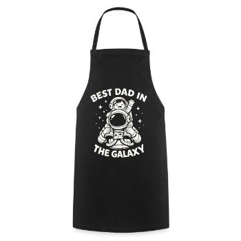 Cadeau Papa-Enfant Astronaute pour la fête des pères - Tablier de cuisine - noir - Devant - AI Model Male 185 dark (185cm)
