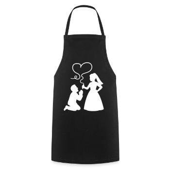 Brautpaar Ehepaar Hochzeit - Kochschürze - Schwarz - Vorne - AI Model Male 185 dark (185cm)