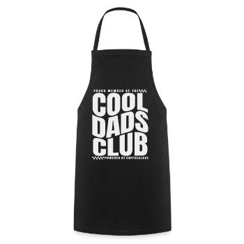 Fête des pères cadeau papa - Club des papas cool - Tablier de cuisine - noir - Devant - AI Model Male 185 dark (185cm)