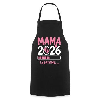 Mama 2026 Schwanger - Kochschürze - Schwarz - Vorne - AI Model Male 185 dark (185cm)