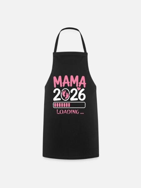 Mama 2026 Schwanger - Kochschürze - Schwarz