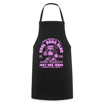 Club des papas cool Fête des pères 2026 cadeau - Tablier de cuisine - noir - Devant - AI Model Male 185 dark (185cm)