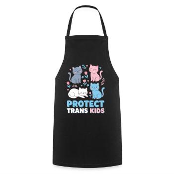 Mois de la fierté LGBTQ - Protéger les enfants trans - Tablier de cuisine - noir - Devant - AI Model Male 185 dark (185cm)