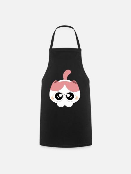 Bubblegum Eyes Cat - Cooking Apron - black