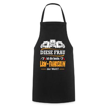Beste LKW Fahrerin der Welt Lastkraftwagen Frau - Kochschürze - Schwarz - Vorne - AI Model Male 185 dark (185cm)