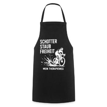 Schotter Freiheit Gravelradfahren - Kochschürze - Schwarz - Vorne - AI Model Male 185 dark (185cm)