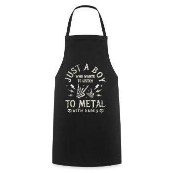 Metal Baby Boy mit Daddy Rock-Familie - Kochschürze - Schwarz - Vorne - AI Model Male 185 dark (185cm)