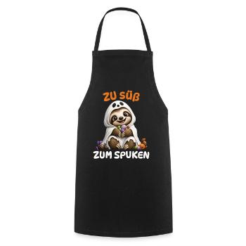 Zu Süß Zum Spuken – Faultier Geist Kinder - Kochschürze - Schwarz - Vorne - AI Model Male 185 dark (185cm)