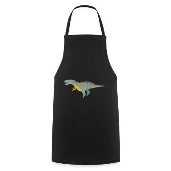 Dinosaure Dino - Tablier de cuisine - noir - Devant - AI Model Male 185 dark (185cm)