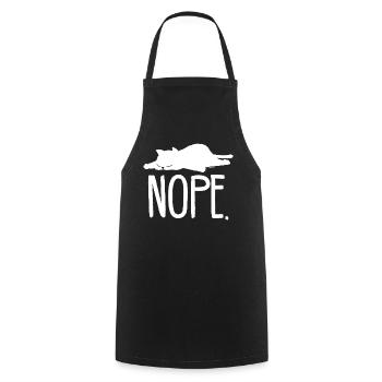 Katze Lustiger Spruch Nope Geschenk Idee - Kochschürze - Schwarz - Vorne - AI Model Male 185 dark (185cm)