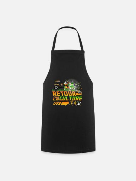 Retour Vers La Culture - Cadeau Humour - Tablier de cuisine - noir
