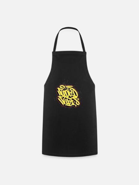 script letters - Cooking Apron - black