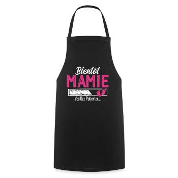 Soon Grandma Future Grandmother - Cooking Apron - black - Front - AI Model Male 185 dark (185cm)