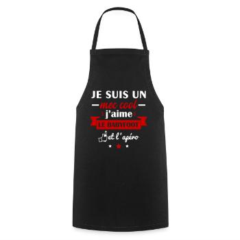 Mec cool babyfoot,idée cadeau anniversaire bafiste - Tablier de cuisine - noir - Devant - AI Model Male 185 dark (185cm)