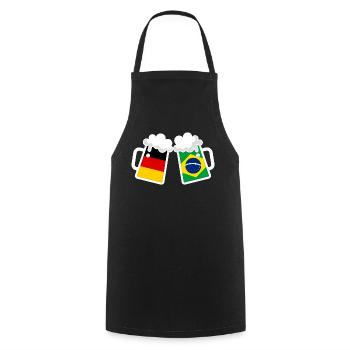 GERMANY BRAZIL BEER FLAGGEN - Cooking Apron - black - Front - AI Model Male 185 dark (185cm)