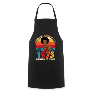 1975 Anniversaire Afro Femme Edition Limitée - Tablier de cuisine - noir - Devant - AI Model Male 185 dark (185cm)