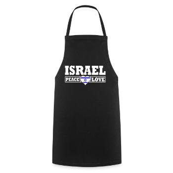 Israel - Cooking Apron - black - Front - AI Model Male 185 dark (185cm)