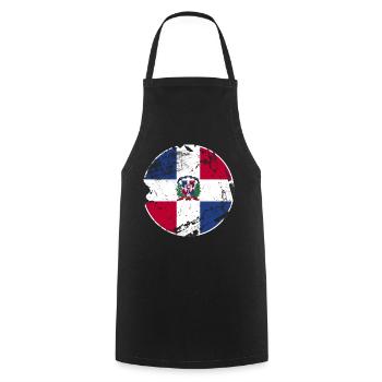Dom Rep Vintage Drapeau Dominicain - Tablier de cuisine - noir - Devant - AI Model Male 185 dark (185cm)