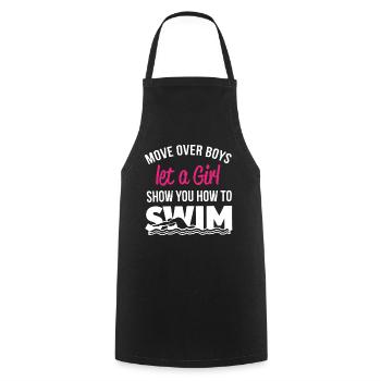 Swimming Let A Girl Show You How to Swim - Cooking Apron - black - Front - AI Model Male 185 dark (185cm)