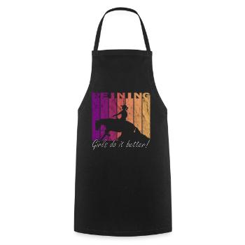Reining girls do it better Western rider QH - Cooking Apron - black - Front - AI Model Male 185 dark (185cm)