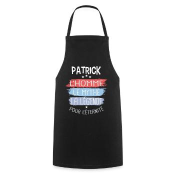 Patrick l'homme le mythe la légende - Tablier de cuisine - noir - Devant - AI Model Male 185 dark (185cm)