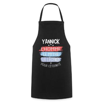 Yannick l'homme le mythe la légende - Tablier de cuisine - noir - Devant - AI Model Male 185 dark (185cm)