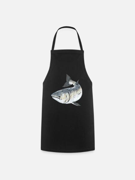 Lachsfischen Fischer Lachs Angler - Kochschürze - Schwarz