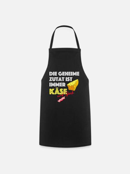 Die Geheime Zutat ist immer Käse | lustige Sprüche - Kochschürze - Schwarz