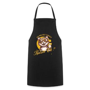 I just like cats - Cooking Apron - black - Front - AI Model Male 185 dark (185cm)