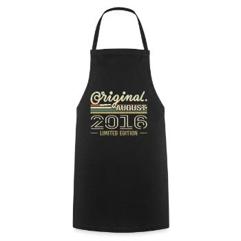August 2016 Birthday August 2016 August 2016 Retro - Cooking Apron - black - Front - AI Model Male 185 dark (185cm)