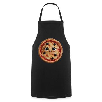 Glückliche Pizza - Kochschürze - Schwarz - Vorne - AI Model Male 185 dark (185cm)