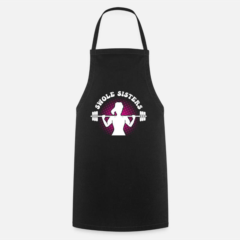 Swole Sisters Funny Couples Workout Swole Sisters - Tablier de cuisine - noir